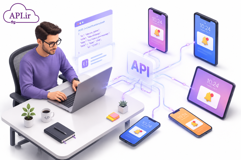 تبلیغات با API پوش نوتیفیکیشن راهنمای کامل افزایش فروش و تعامل