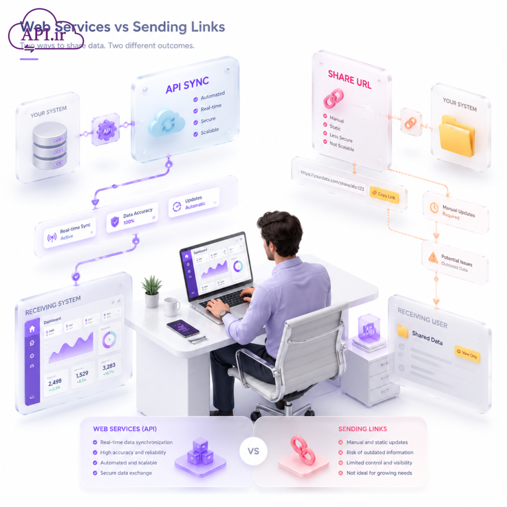 تفاوت وب سرویس و لینک ارسال؛ کدام یک برای کسب‌وکار شما مناسب است؟