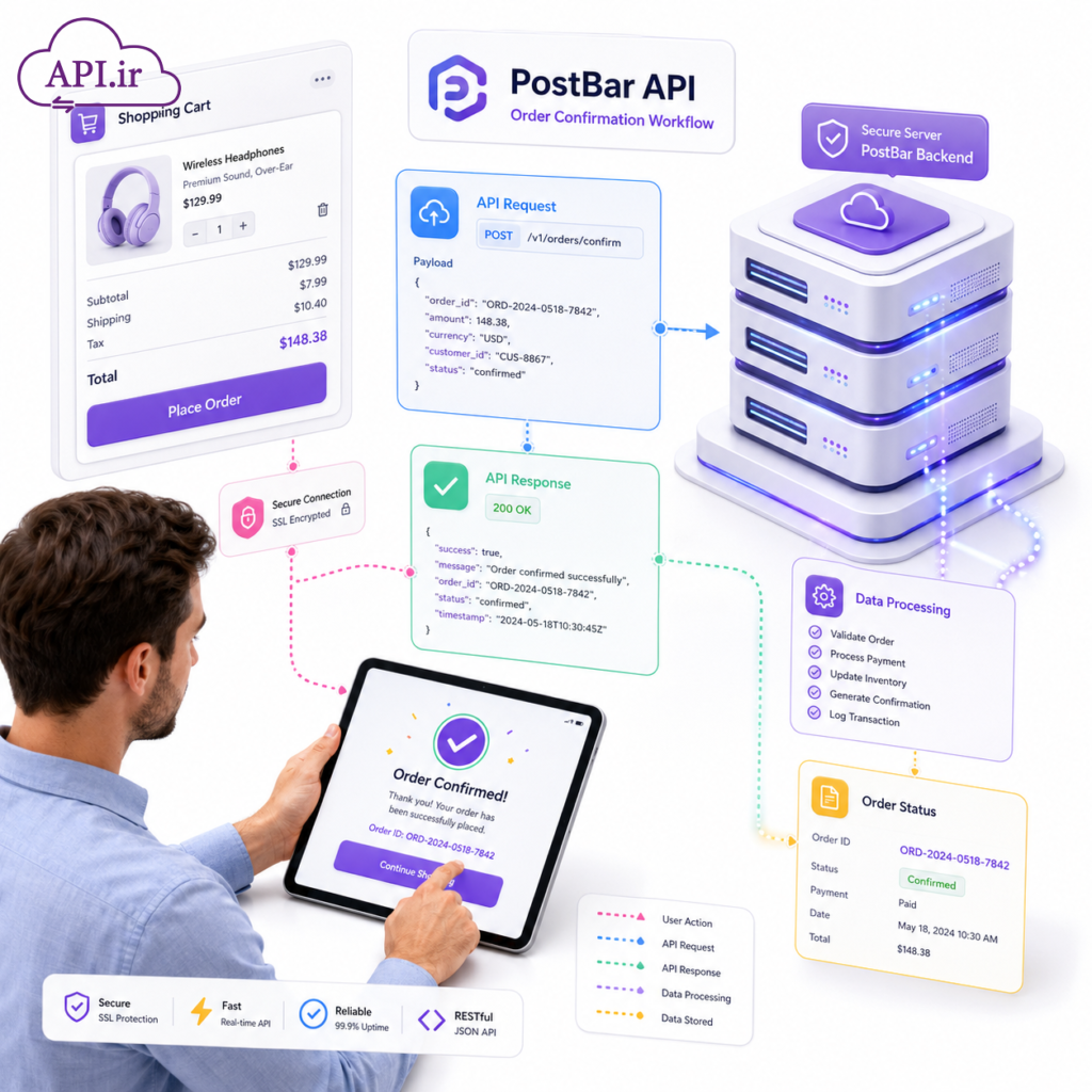 💡 آموزش کامل API تأیید سفارش پست بار سریع، مطمئن و بدون خطا!