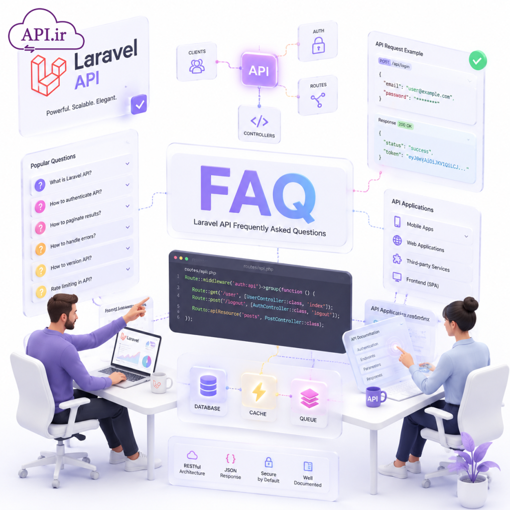 سوالات متداول API لاراول راهنمای جامع از مبتدی تا پیشرفته ۲۰۲۶