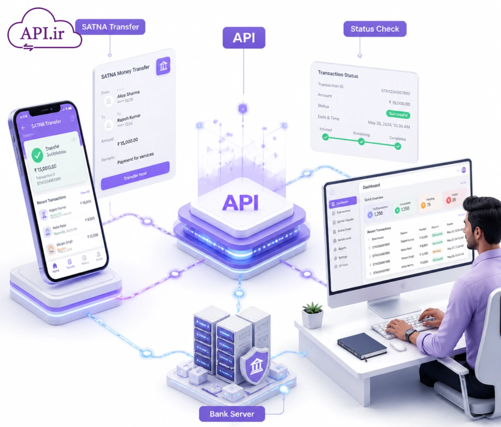 وب سرویس و API استعلام وضعیت و انتقال وجه ساتنا بانکی