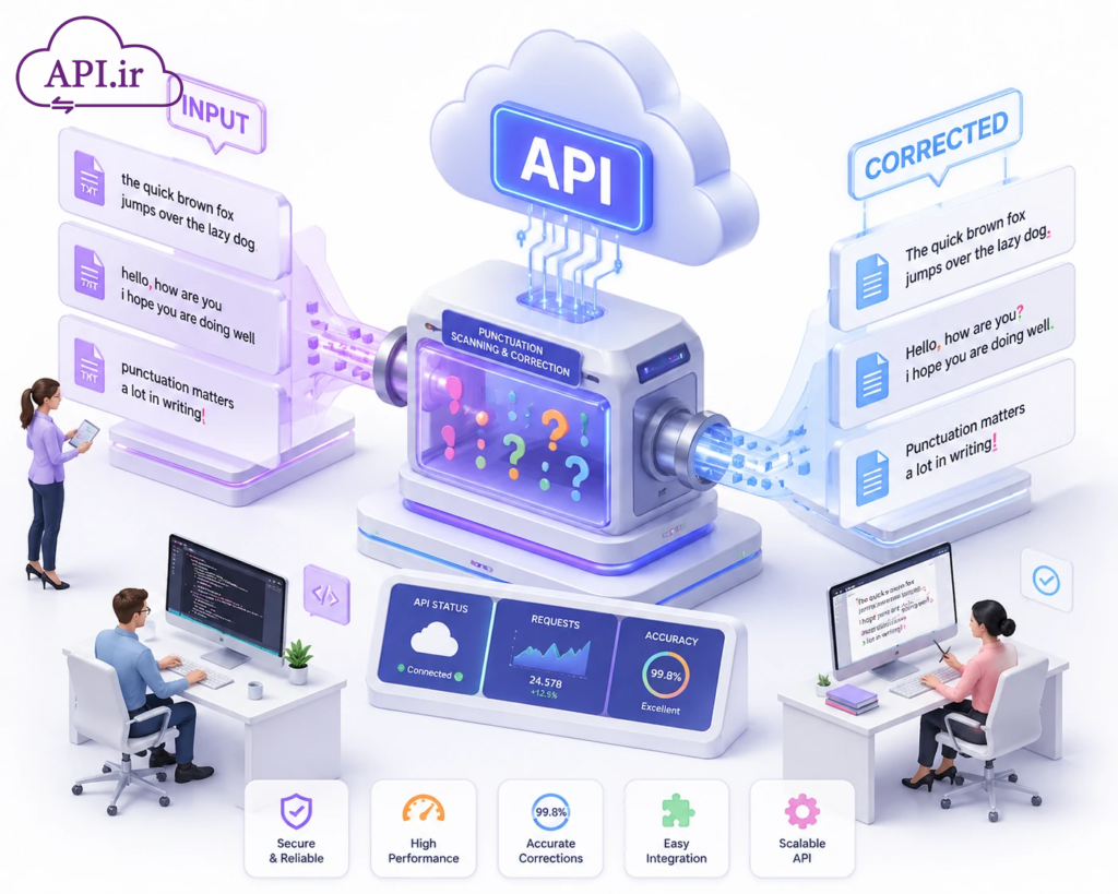 وب سرویس و API اصلاح علائم نگارشی