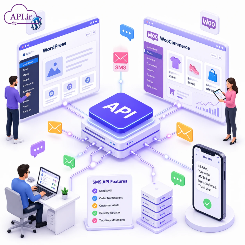 وب سرویس و API پیامک سازگار با ماژول WordPress و WooCommerce
