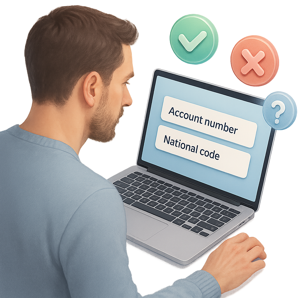 دریافت وب سرویس استعلام کد ملی با شماره حساب