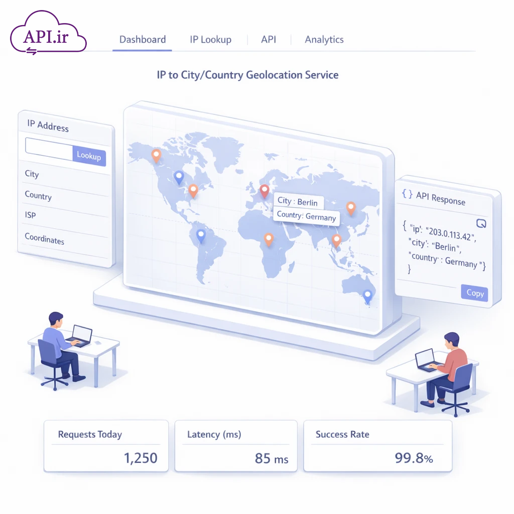 سرویس Geolocation تبدیل IP به شهر و کشور