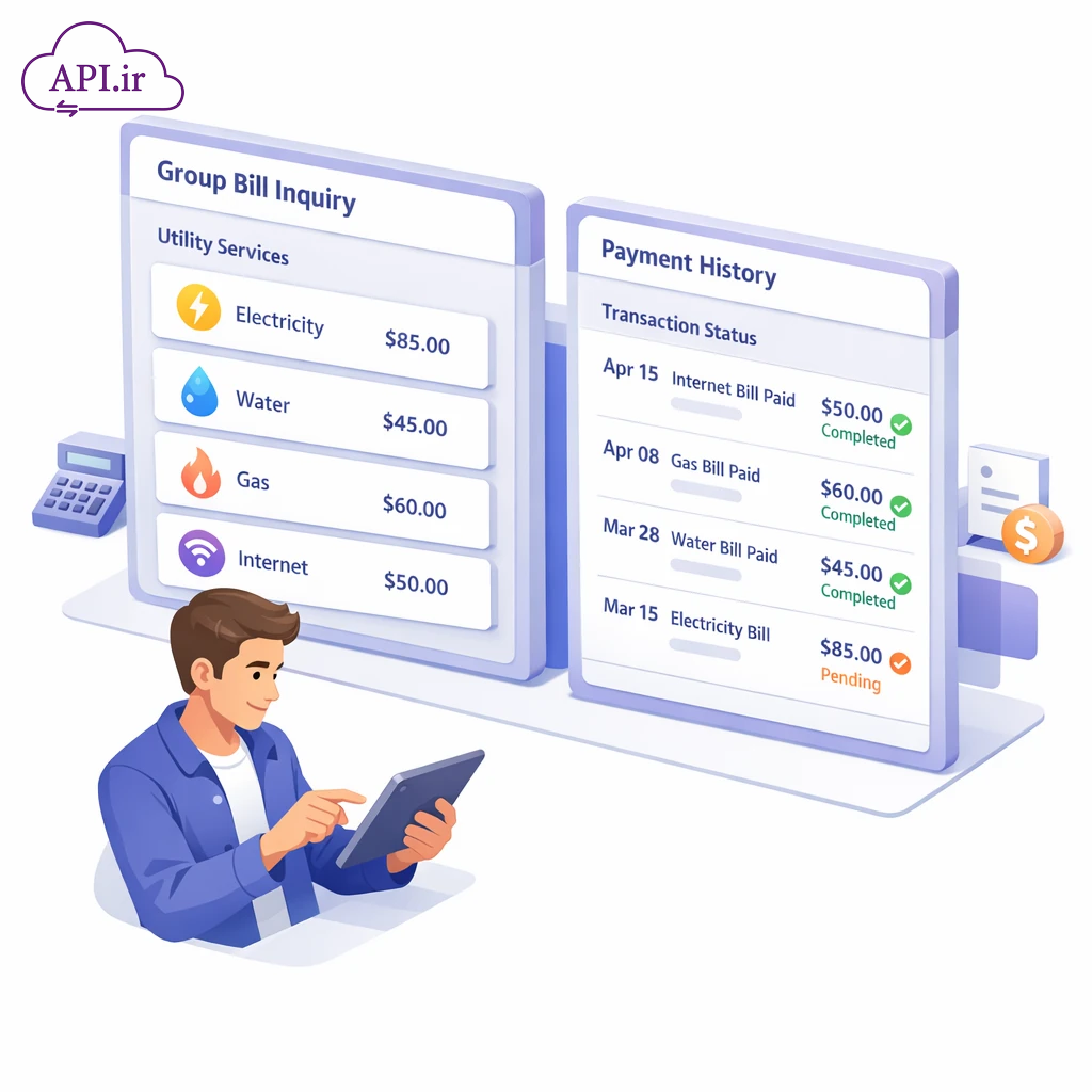 سرویس استعلام گروهی و تاریخچه پرداخت قبوض خدماتی