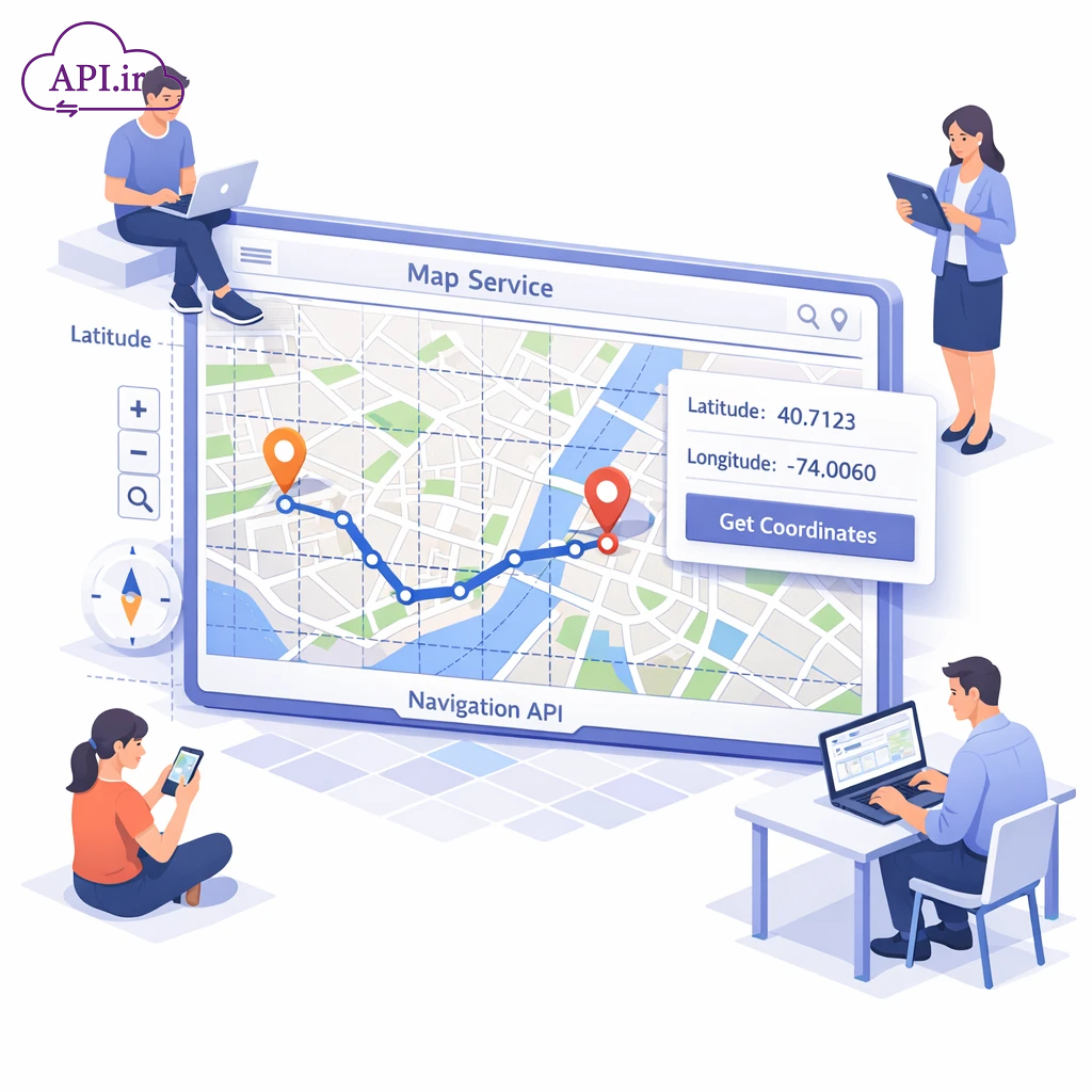 وب سرویس نقشه و مسیریابی دریافت مختصات جغرافیایی