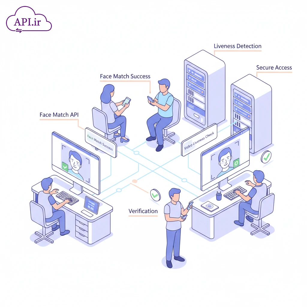 وب سرویس و API تطبیق هویت چهره و تشخیص زنده بودن ویدئو