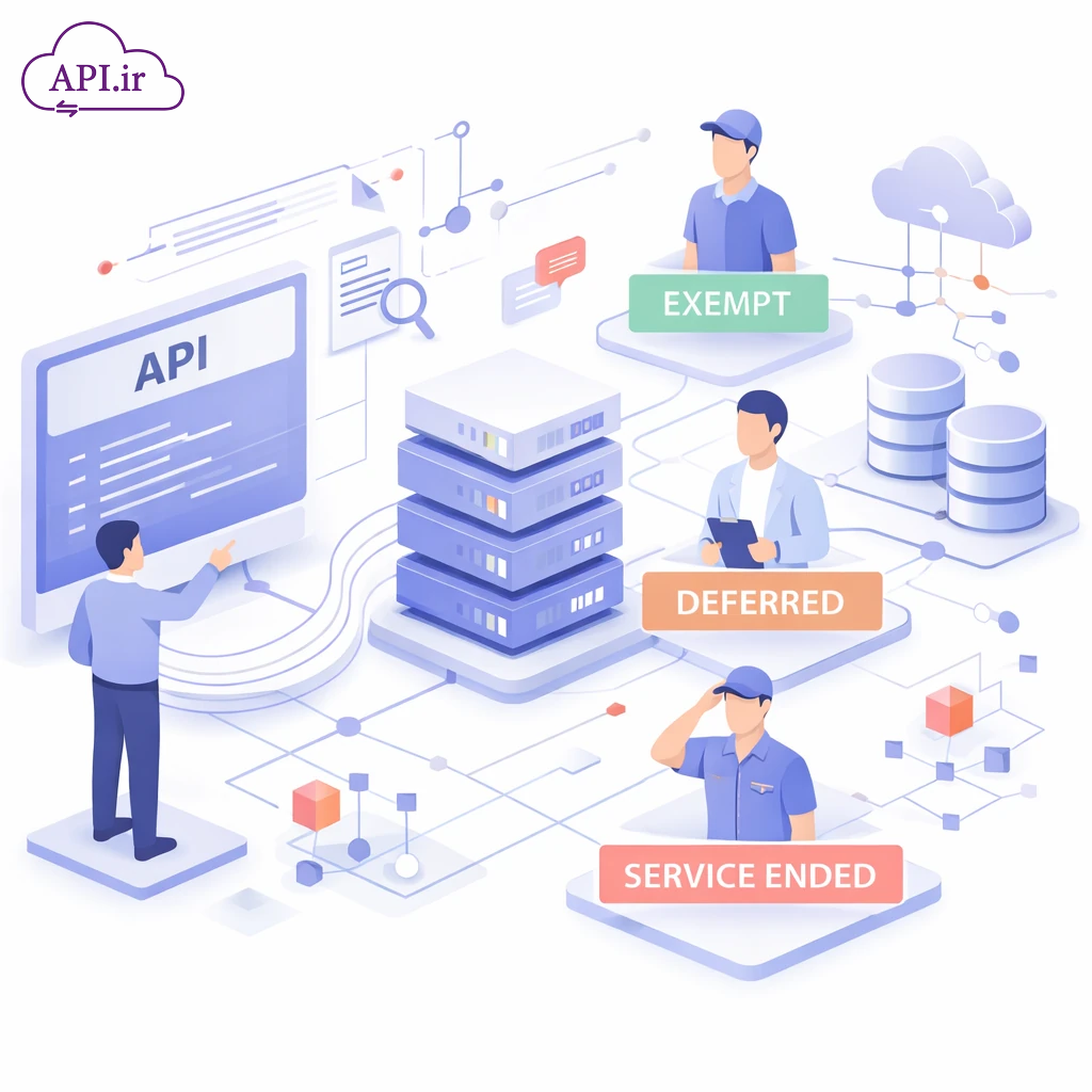 API استعلام آخرین وضعیت مشمولین (غیبت، معافیت و پایان خدمت)